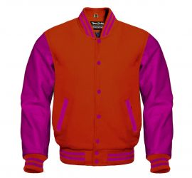 Varsity Jacket Orange Hot pink